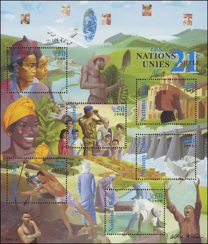 384-408 Nations unies Genève année 2000 complète, frais de port **