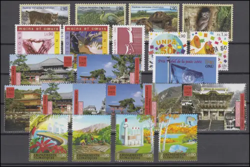 409-432 Nations unies Genève année 2001, complet, frais de port **