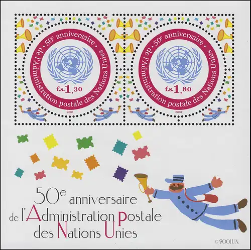 409-432 Nations unies Genève année 2001, complet, frais de port **