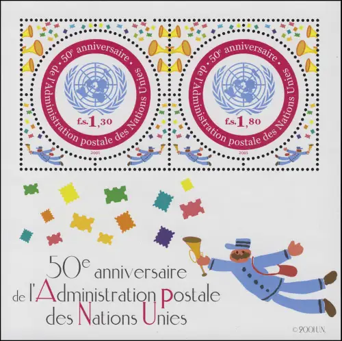 409-432 Nations unies Genève année 2001, complet, frais de port **