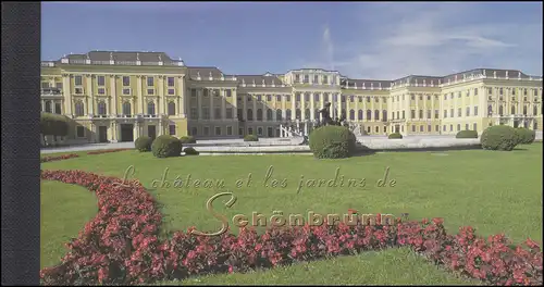 Les cahiers des marques de l'ONU Genève 3 Patrimoine mondial de UNESCO Château de Schönbrunn 1998, **