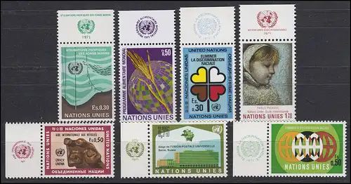 15-21 UNO Genf Jahrgang 1971 komplett - mit TAB, postfrisch **