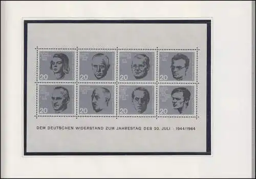 Carte ministérielle Bund Block 3 Résistance 20 juillet 1944, type IIIBl., frais de port **