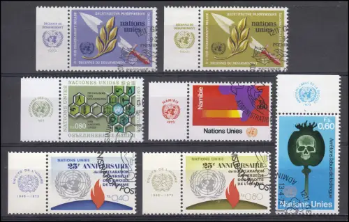 30-36 UNO Genf Jahrgang 1973 komplett - mit TAB oben bzw. links, alle mit ESSt