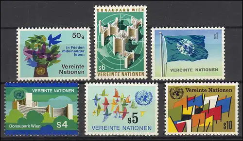 1-6 UNO Wien Jahrgang 1979 komplett, postfrisch **