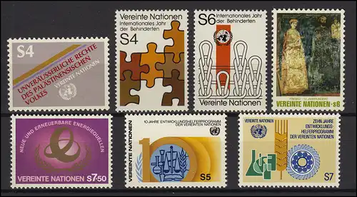 16-22 UNO Wien Jahrgang 1981 komplett, postfrisch **