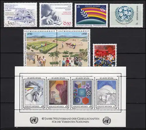 55-67 Nations unies Vienne année complète 1986, frais de port **