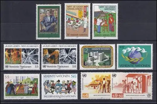 68-78 Nations unies Vienne année 1987 complète, frais de port **