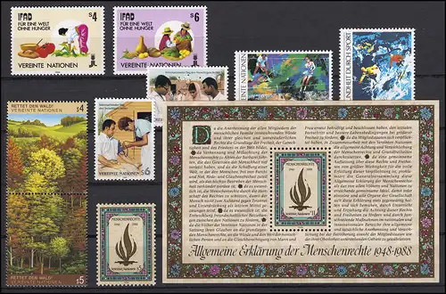 79-88 Nations unies Vienne année complète 1988, frais de port **