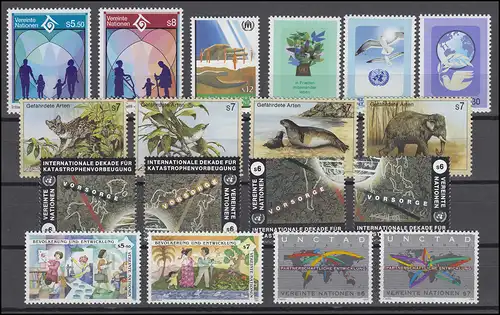 160-177 Nations unies Wien millésime 1994 complet, frais de port **