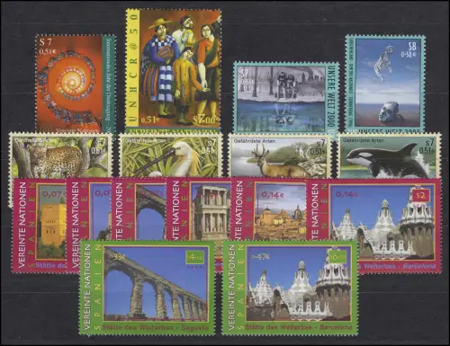 302-326 Nations unies Vienne année 2000 complète, frais de port **