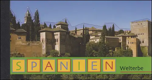 Nations unies Vienne: Carnets de Marques 5 Patrimoine mondial de l'UNESCO Espagne 2000, **