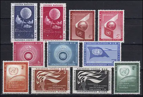 55-65 New York Niveaux de l'ONU 1957 complète, frais de port **