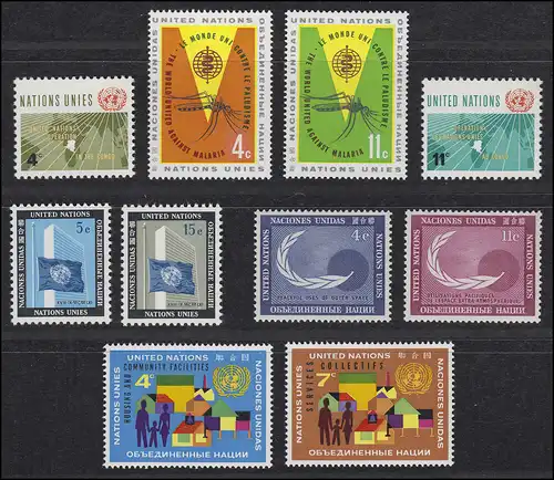 114-123 UNO New York Jahrgang 1962 komplett, postfrisch **