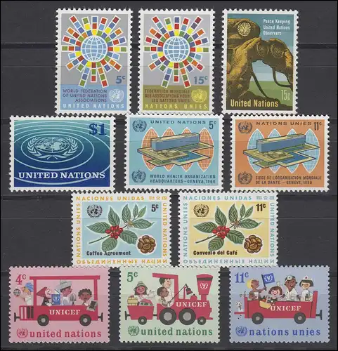 163-173 U.S. New York millésime 1966 complet, frais de port **