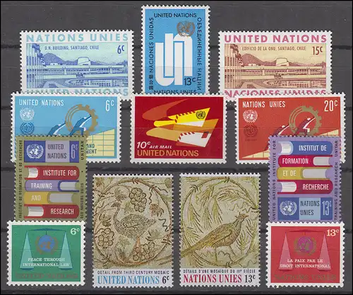 208-219 Nations Unies New York millésime 1969 complet, frais de port **