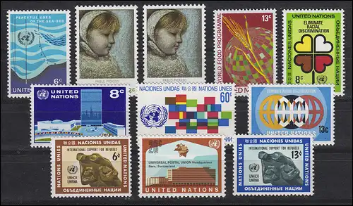 231-241 Nations Unies New York millésime 1971 complet, frais de port **