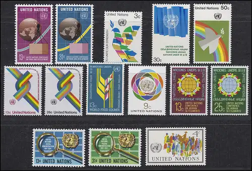 289-302 Nations Unies New York année 1976 complète, frais de port **