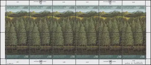 UNO Genf 165 Rettet den Wald 1988, Kleinbogen **