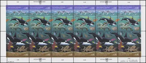 Nations unies Genève 213-214 Mers propres - Faune et flore 1992, Bogen ZD **
