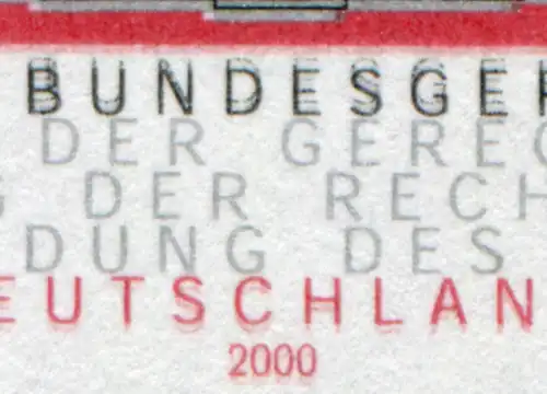 2137 Bundesgerichtshof: DD / Schmitzschriften Rouge et noir, coin en bas à droite **