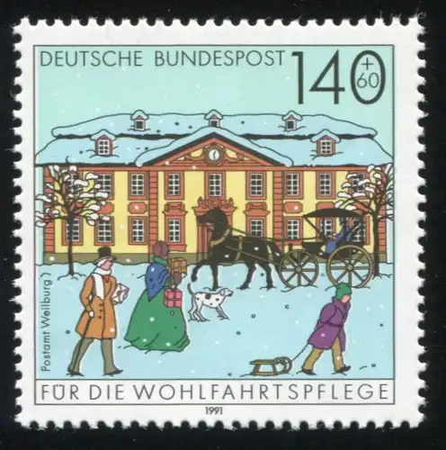 1568 Wofa 140 Pf avec déplacement de passe de la couleur bleu clair vert vers la droite **