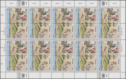 UNO Wien 56-59 Entwicklungsprogramm UNDP 1986, ZD-Bogen **