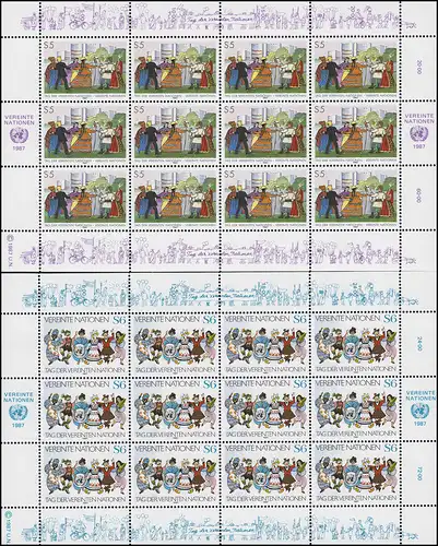 UNO Wien 75-76 Tag der Vereinten Nationen 1987, Kleinbogen-Satz **