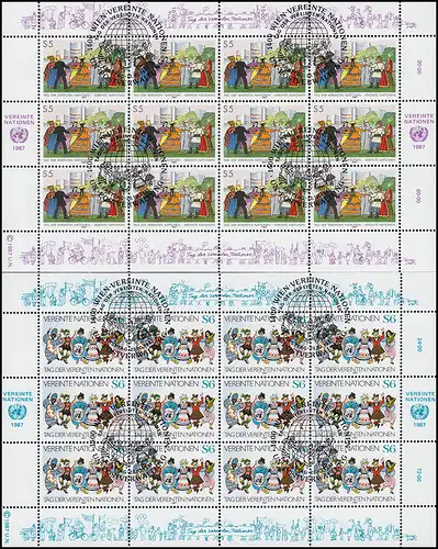 UNO Wien 75-76 Tag der Vereinten Nationen 1987, Kleinbogen-Satz ESSt