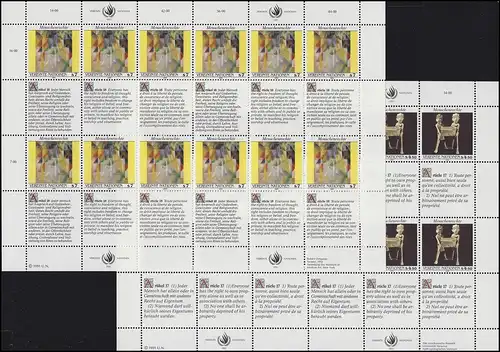 UNO Wien 123-124 Erklärung der Menschenrechte III 1991, ZD-Bogensatz **