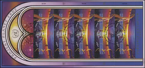 UNO Wien 133-134 Weltraumjahr - Projekt Planet Erde 1992, Kleinbogen ESSt