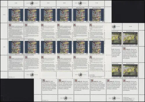 UNO Wien 139-140 Erklärung der Menschenrechte IV 1992, ZD-Bogensatz **