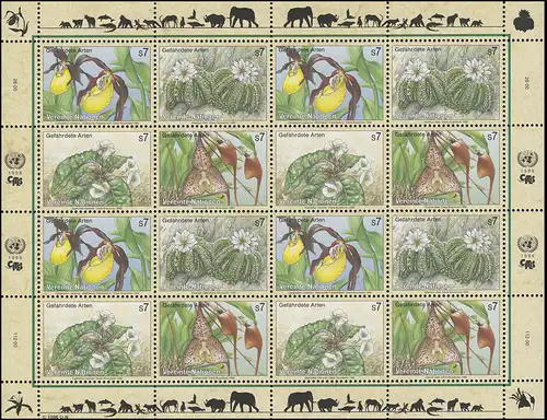 ONU Vienne 205-208 Espèces menacées IV - Flora 1996, Bogen ZD **
