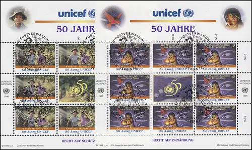 UNO Wien 218-219 Kinderhilfswerk UNICEF 1996, Kleinbogen-Satz O
