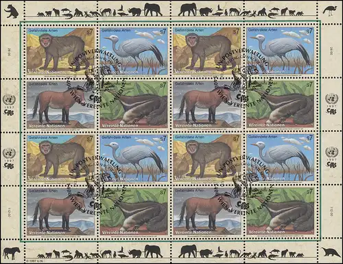 UNO Wien 222-225 Gefährdete Arten V - Fauna 1997, ZD-Bogen ESSt