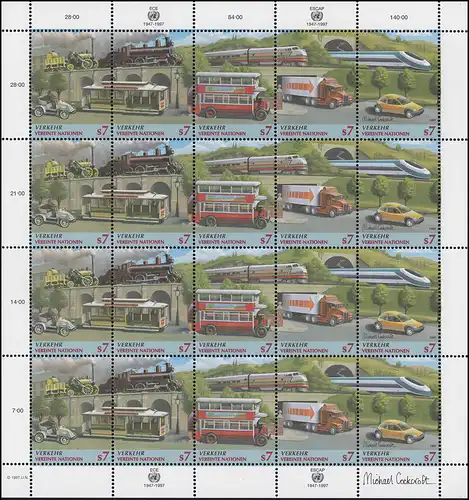 Nations unies Vienne 231-235 CEE et ESCAP Transports Automobiles Chemin de fer 1997, ZD Bogen **