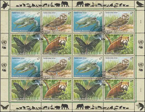 ONU Vienne 248-251 Espèces menacées VI - Faune 1998, Bogen ZD ESSt