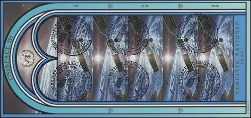 UNO Wien 291-292 Nutzung des Weltraums UNISPACE III 1999, Kleinbogen ESSt