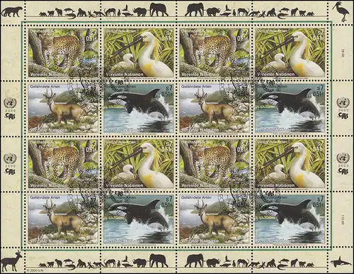 ONU Vienne 303-306 Espèces menacées VIII - Faune 2000, Bogen ZD ESSt