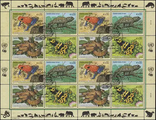 ONU Vienne 461-464 Espèces menacées XIV - Amphibies Reptilies 2006, Bogen ZD ESSt