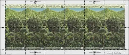 UNO New York 547-548 Rettet den Wald 1988, ZD-Bogen **