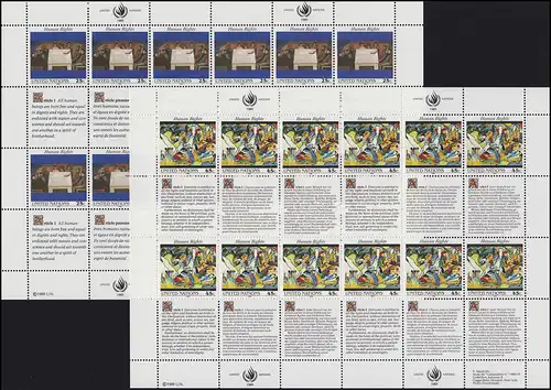 Nations unies New York 595-596 Déclaration des droits de l'homme I 1989, Taux de la livre sterling