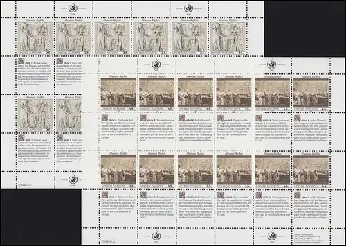 UNO New York 606-607 Erklärung der Menschenrechte II 1990, ZD-Bogensatz **