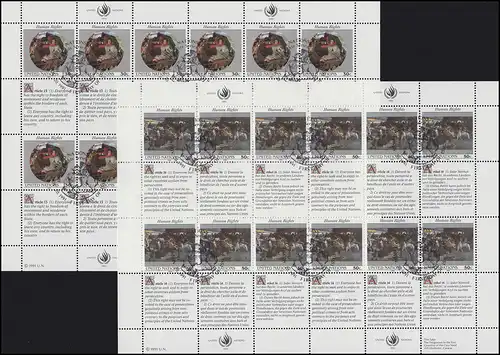 Nations unies New York 623-624 Déclaration des droits de l'homme III 1991, ensemble de la valeur ajoutée ZD ESSt