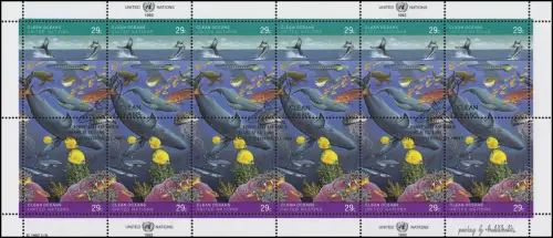 UNO New York 627-628 Saubere Meere: Fauna und Flora 1992, ZD-Bogen ESSt