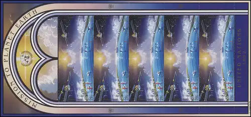 UNO New York 633-634 Weltraumjahr: Projekt Planet Erde 1992, ZD-Bogen **