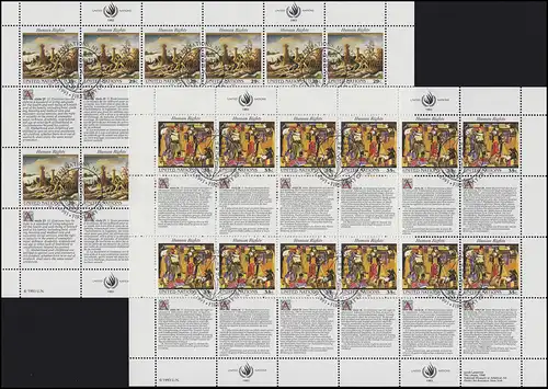 UNO New York 651-652 Erklärung der Menschenrechte V 1993, ZD-Bogensatz ESSt