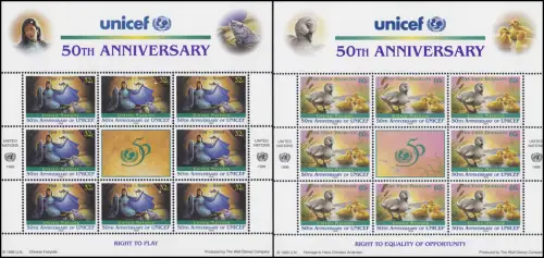 UNO New York 720-721 Fonds pour l'enfance UNICEF 1996 - Fêtes, Bogen ZD **