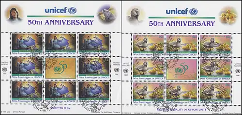 UNO New York 720-721 Kinderhilfswerk UNICEF 1996 - Märchen, ZD-Bogen ESSt