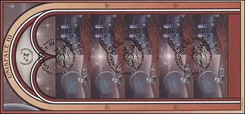 UNO New York 819-820 Nutzung des Weltraums UNISPACE III 1999, Kleinbogen ESSt